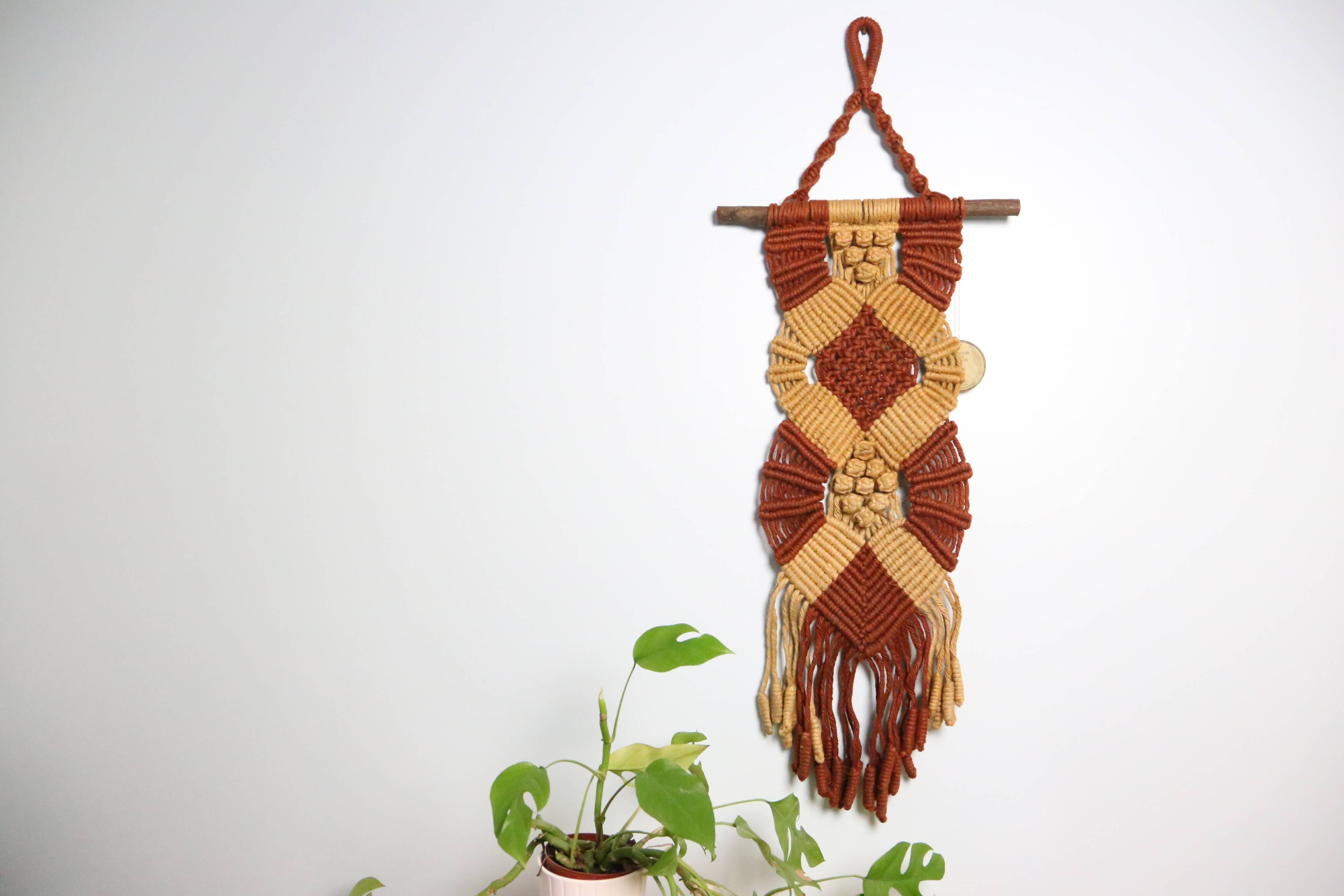 Vintage wall decoration, crochet and macramé