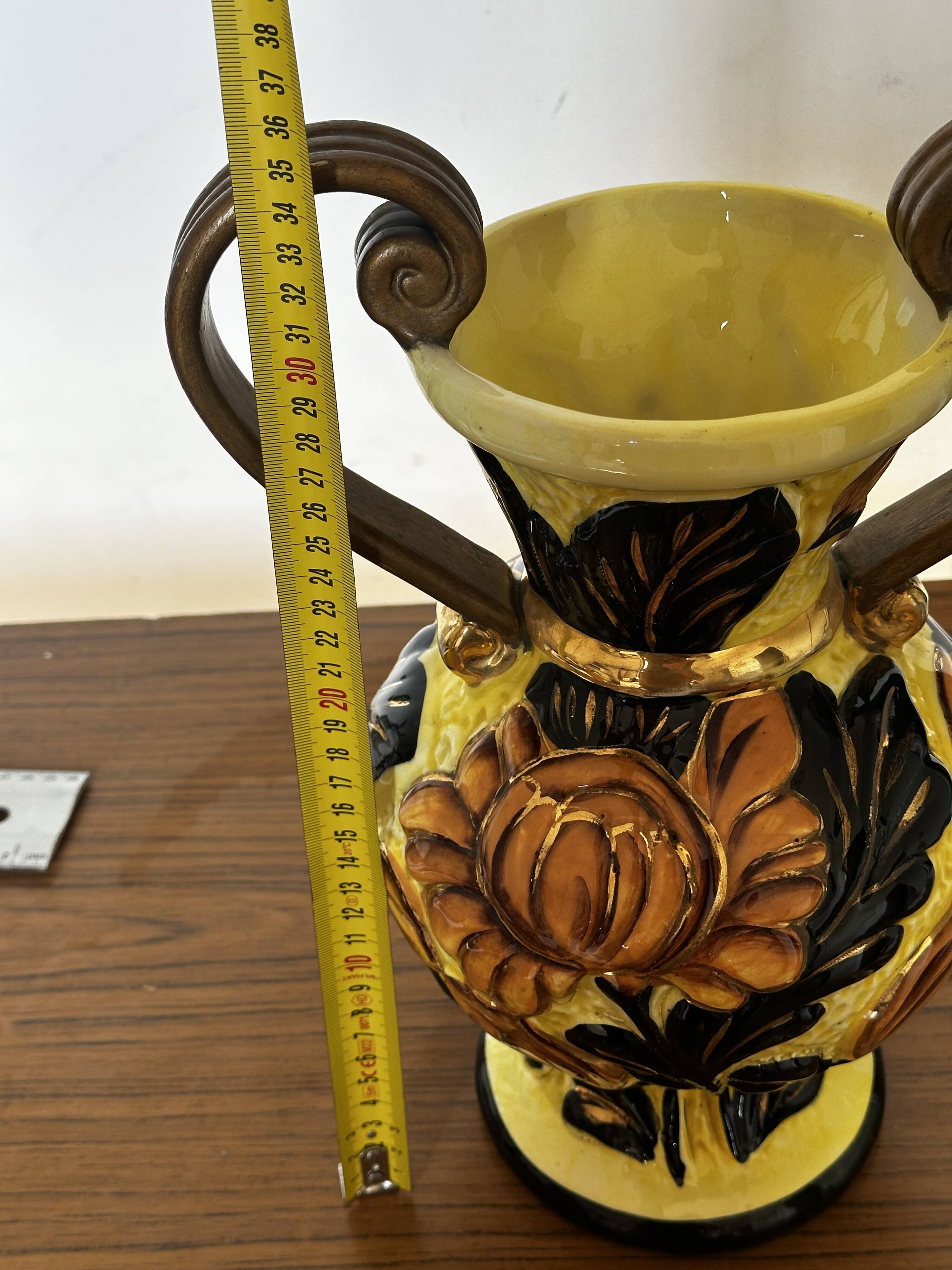 Medici vase in Vallauris ceramic, signed JTF