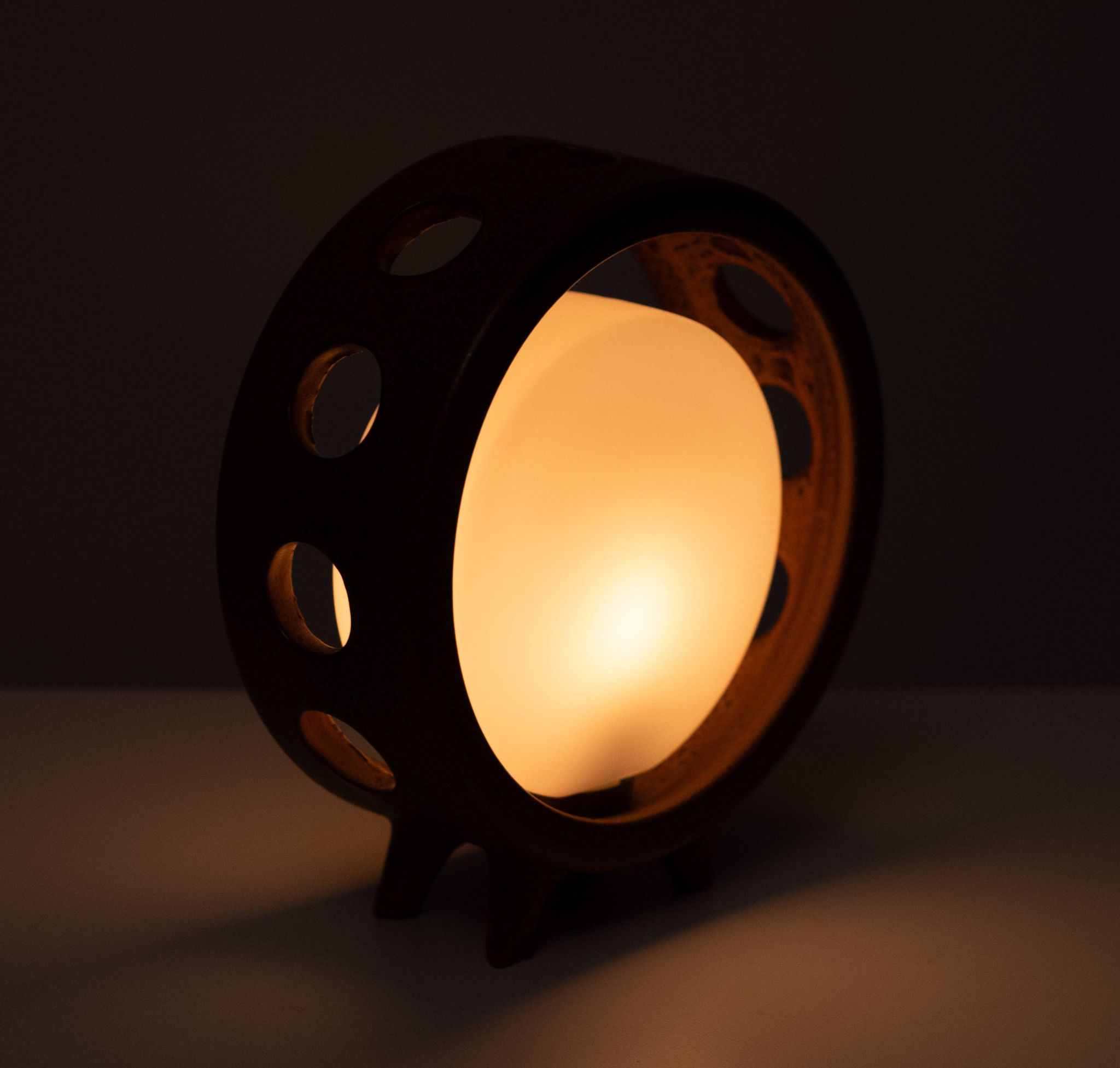 Round Ceramic Table lamp .1960s Germany