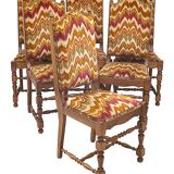 Set of 6 high chairs, Missoni fabric, 1950