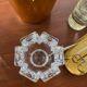 Vintage orrefors small crystal corona bowl , design by lars hellsten, sweden 1970s