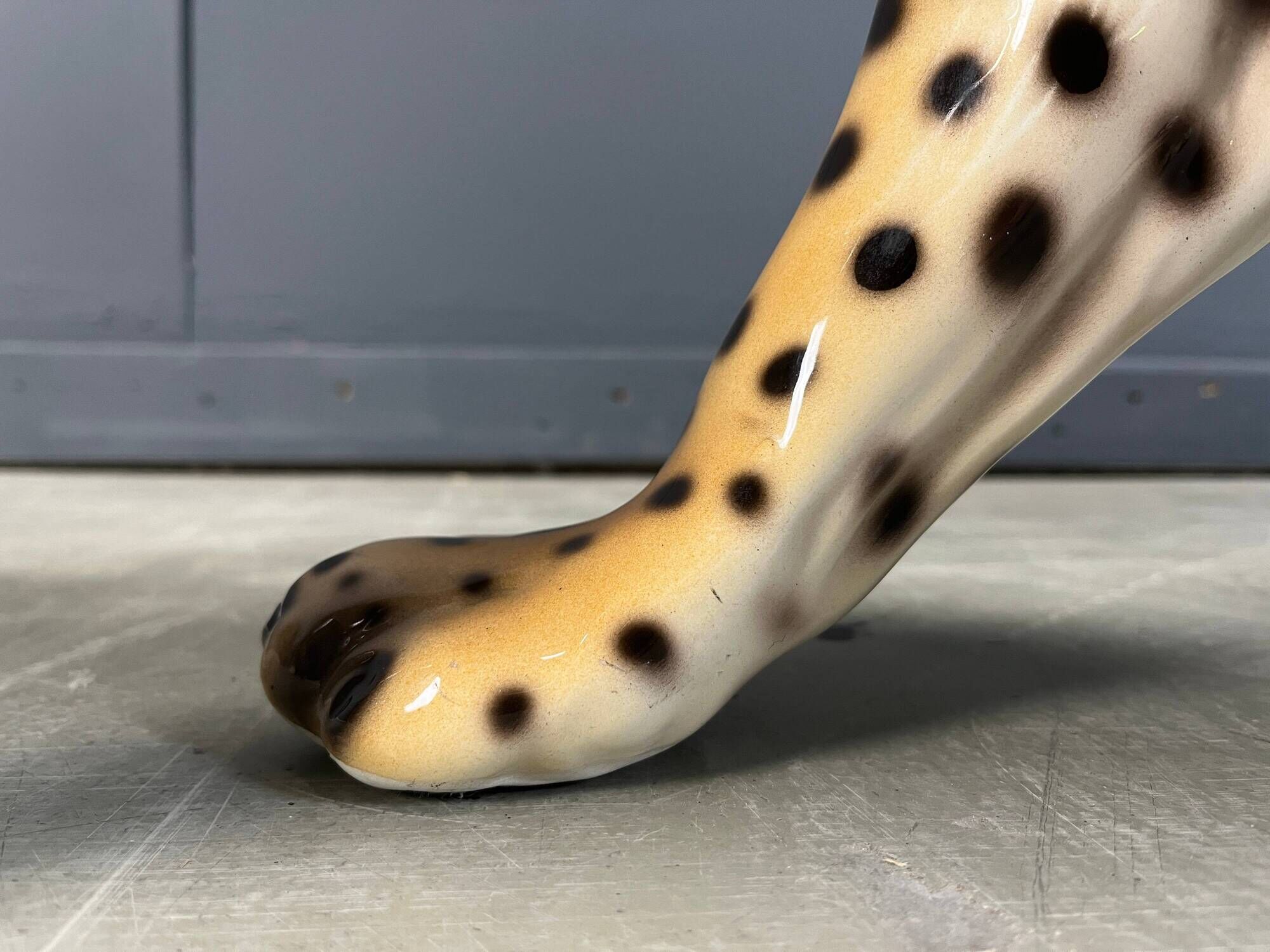 Large Italian ceramic leopard statue, 1960s