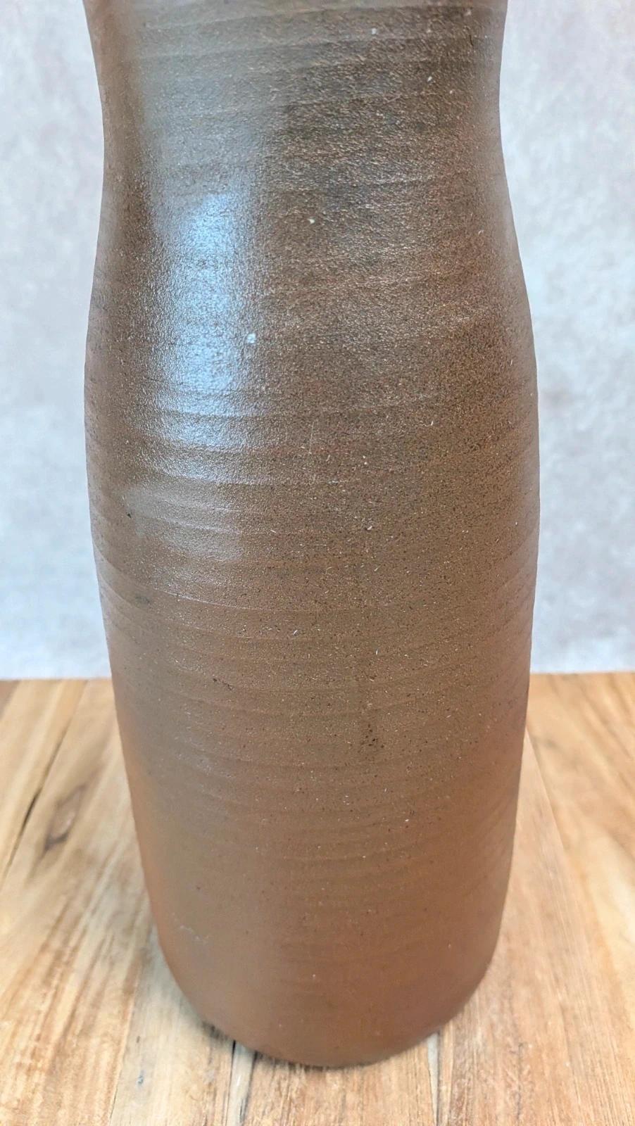 Stoneware vase signed Jc Lafon – vintage handmade piece