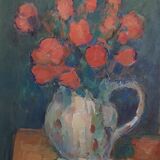 Painting by Nagao Usui: "Bouquet of Red Flowers"