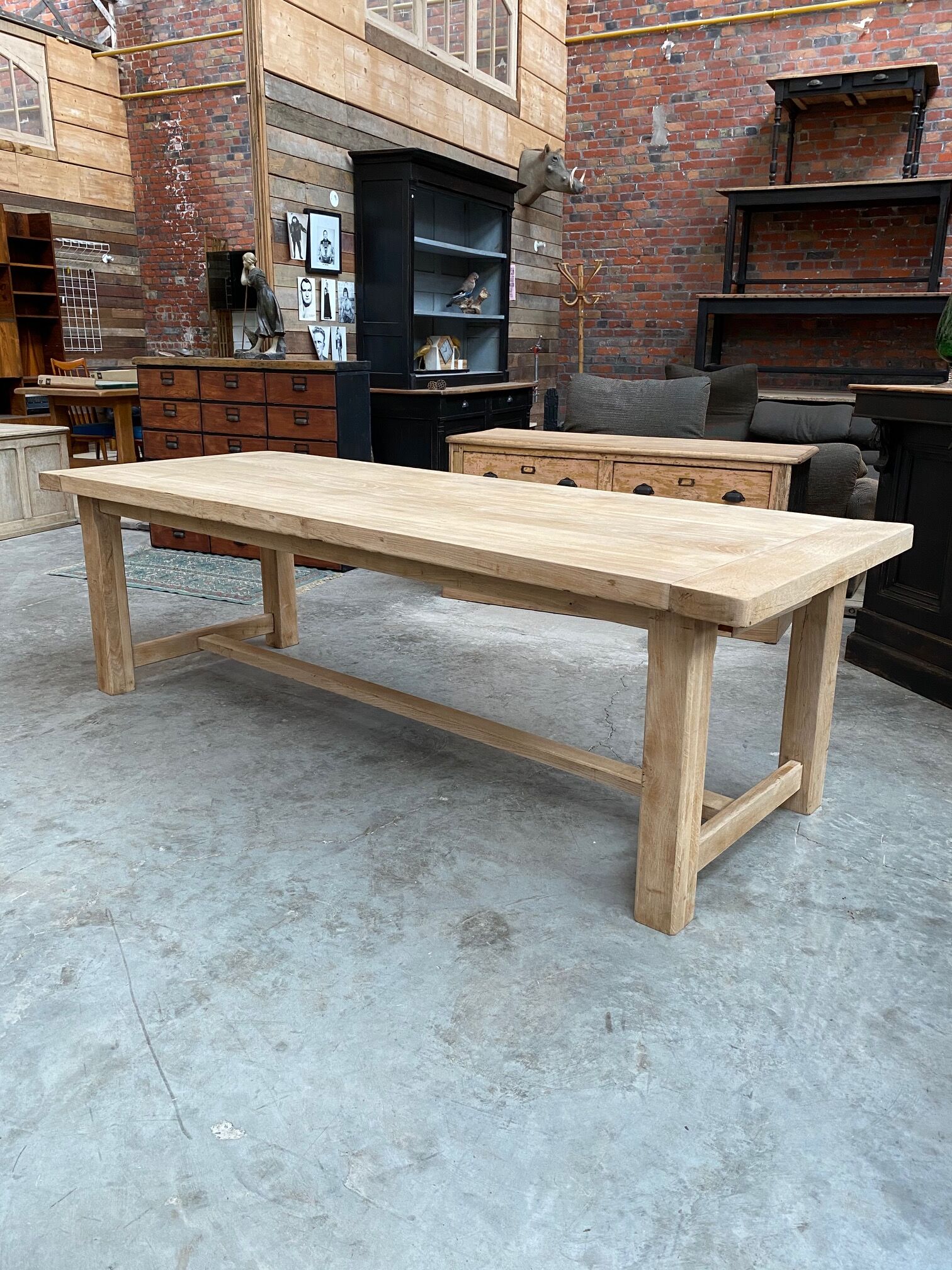 Large oak farm table