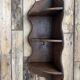 Old corner shelf in solid oak