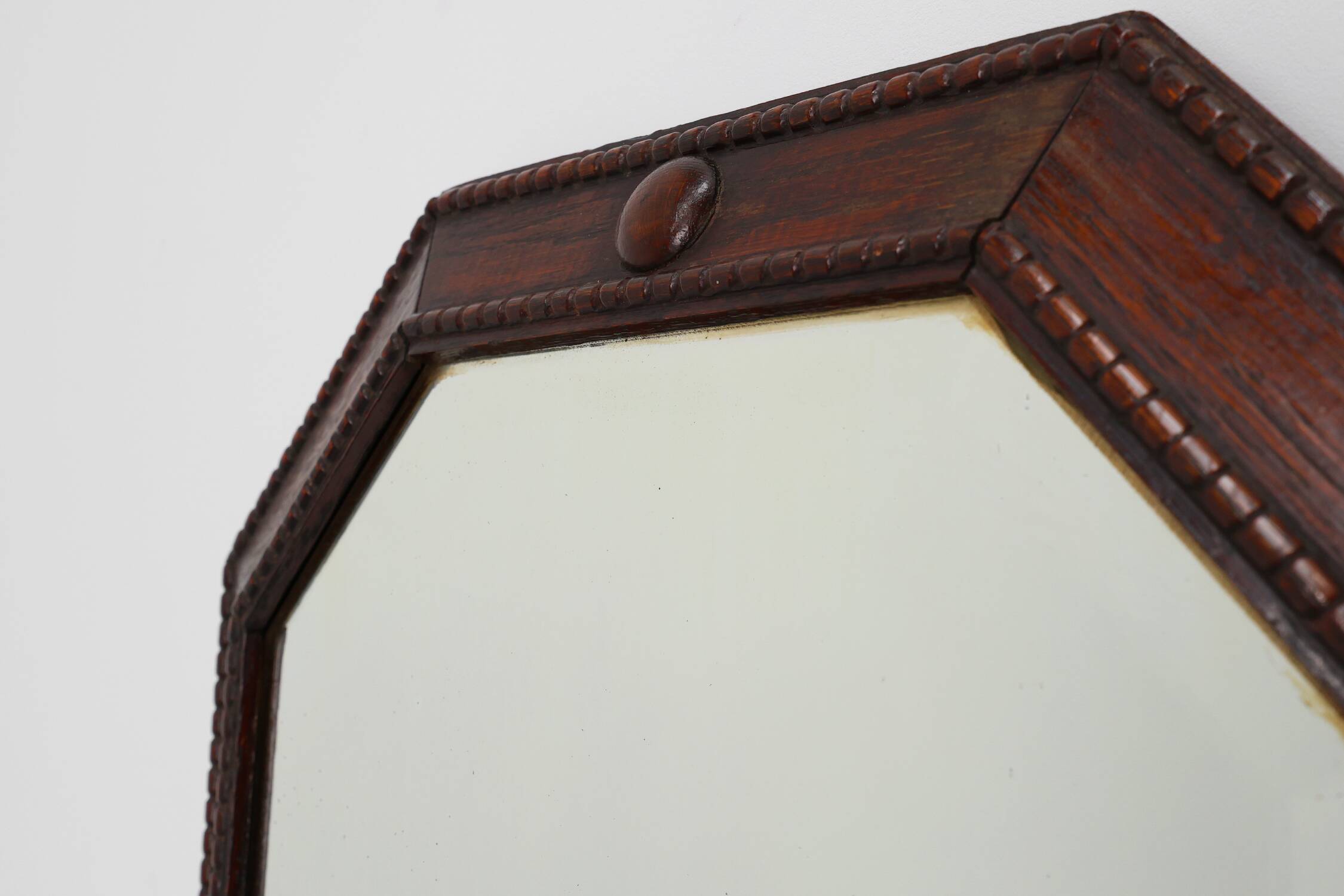 Miroir Art Déco français en bois, vers 1920