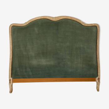 Large headboard, Louis XV style, clay green and wood