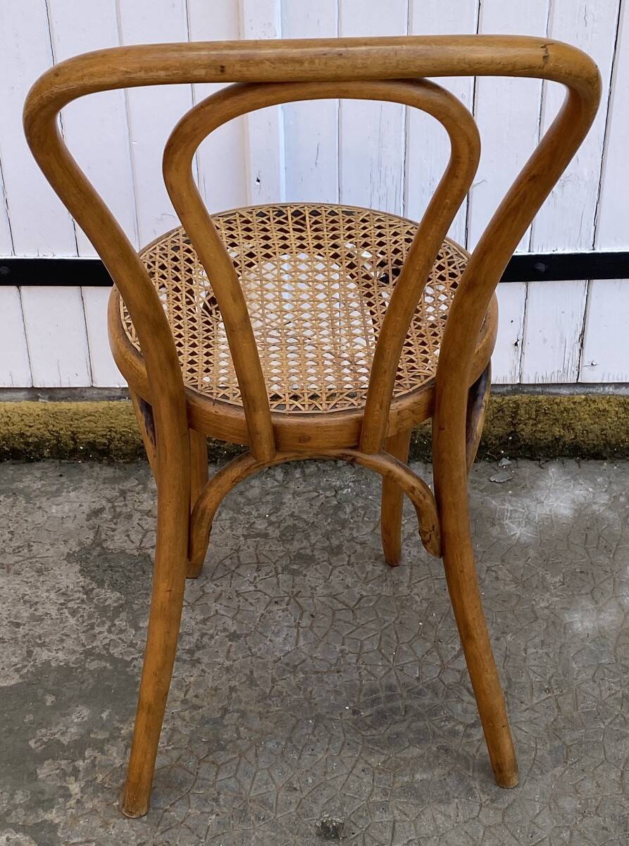 Chaise bistrot en bois courbé et cannage Horgen Glaris, Suisse vers 1900