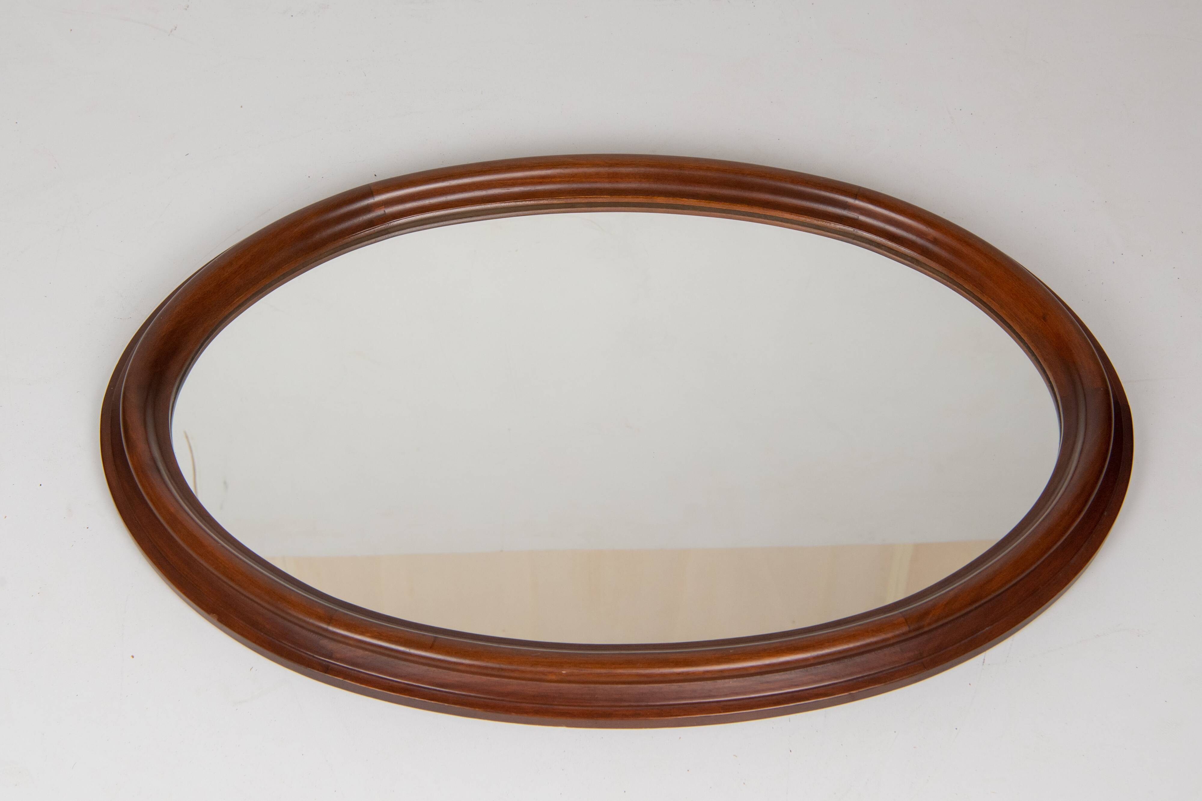 1950 Vintage Oval wood Mirror