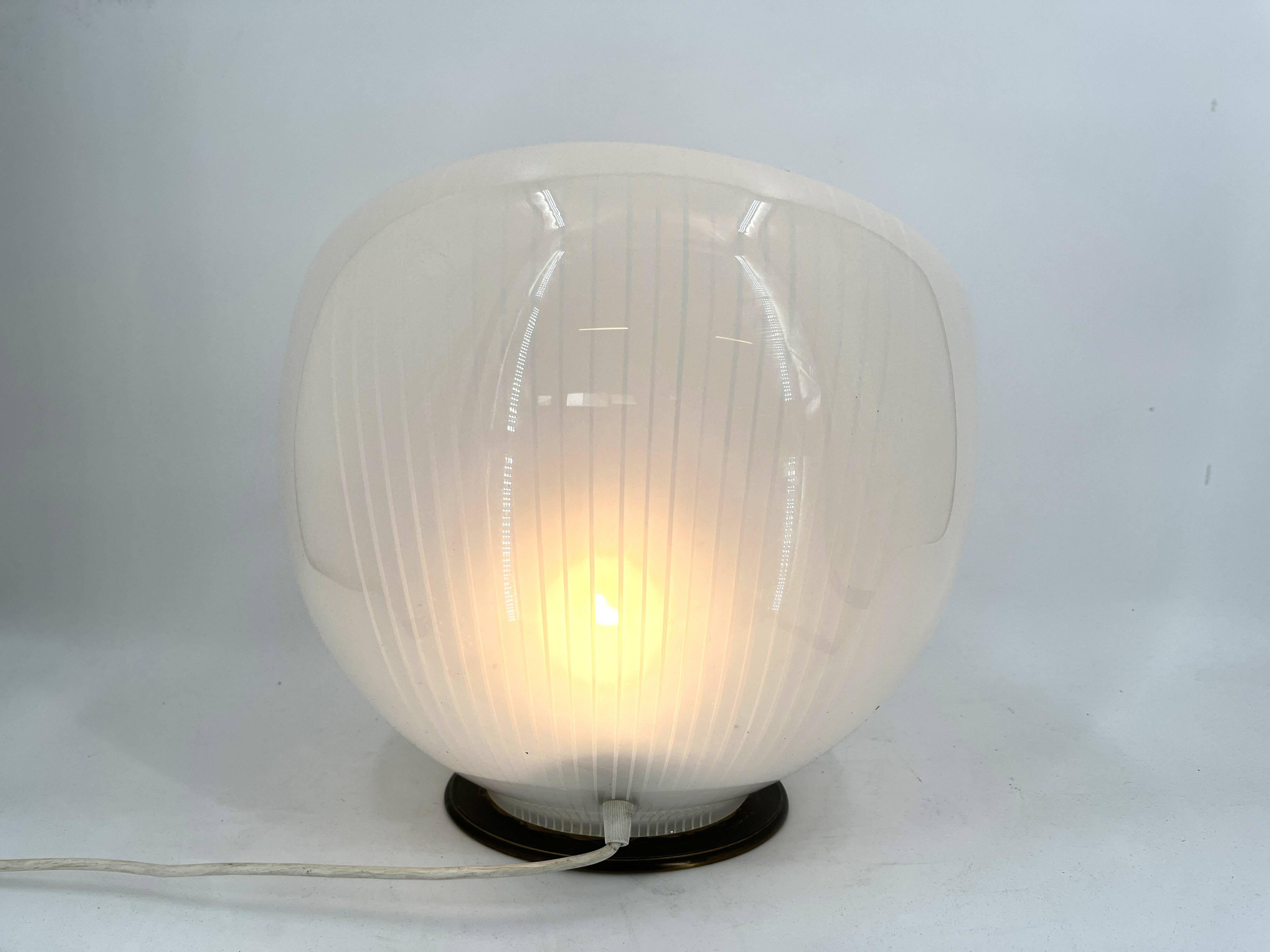 Large vintage murano glass table lamp, 1970s