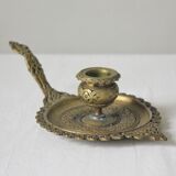 Bougeoir à main oriental en laiton vintage