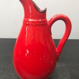 Old red ceramics pitcher vintage 70s