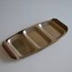 Plat de service vintage inox poignées teck made in Japan