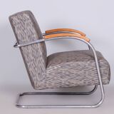 Restored Bauhaus Armchair, by Mücke-Melder, Original Upholstery, Czech, 1930s