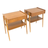 Set of 2 Scandinavian teak bedside tables, Carlström, Sweden, 1960