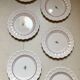 Lots of 6 white plates - Early 20th century decorated with stencil