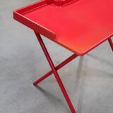 Vintage 80s red fiberglass desk