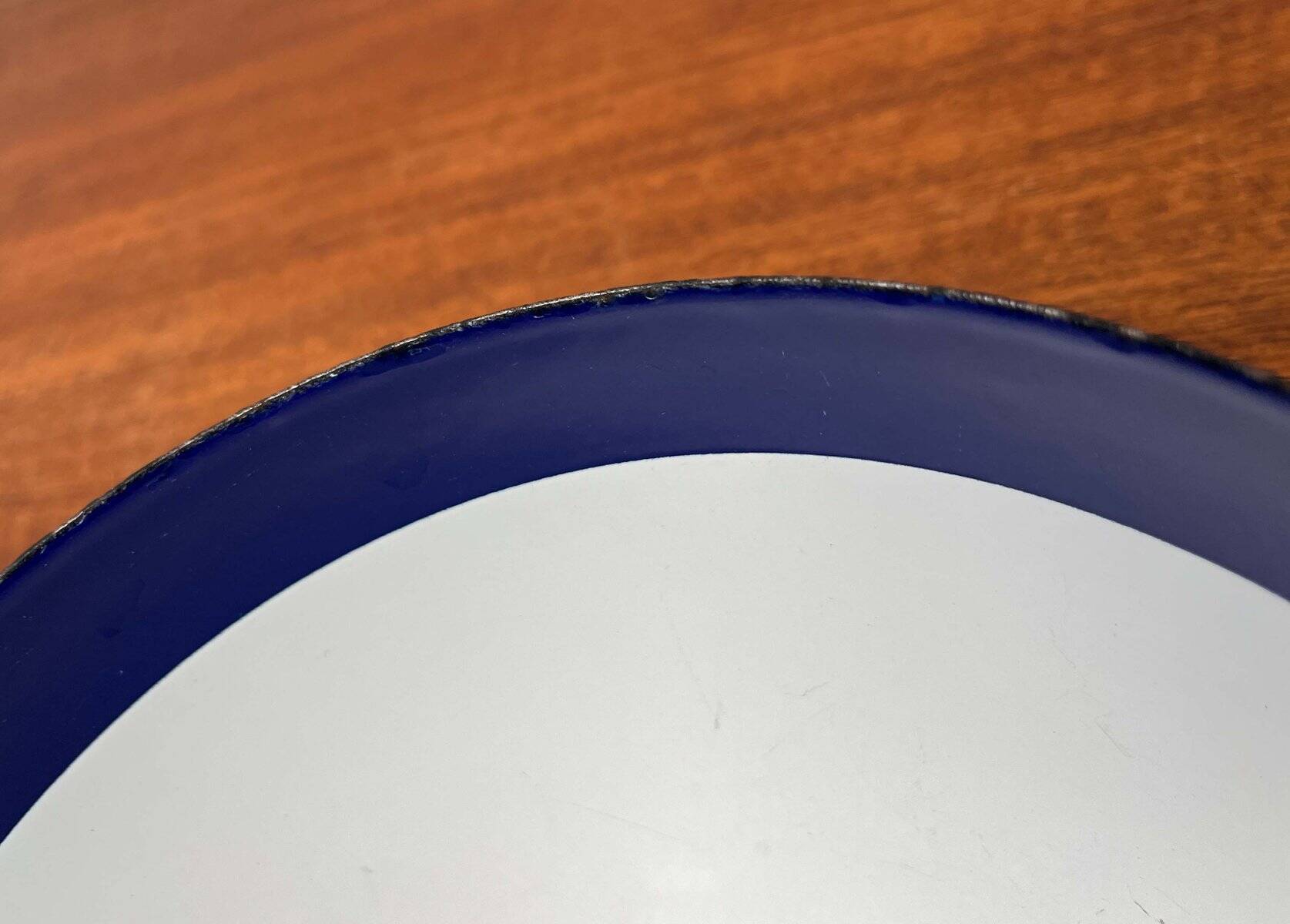 Modern blue enamel bowl from the mid-century by Kaj Franck for Finel, Finland, 1960s.