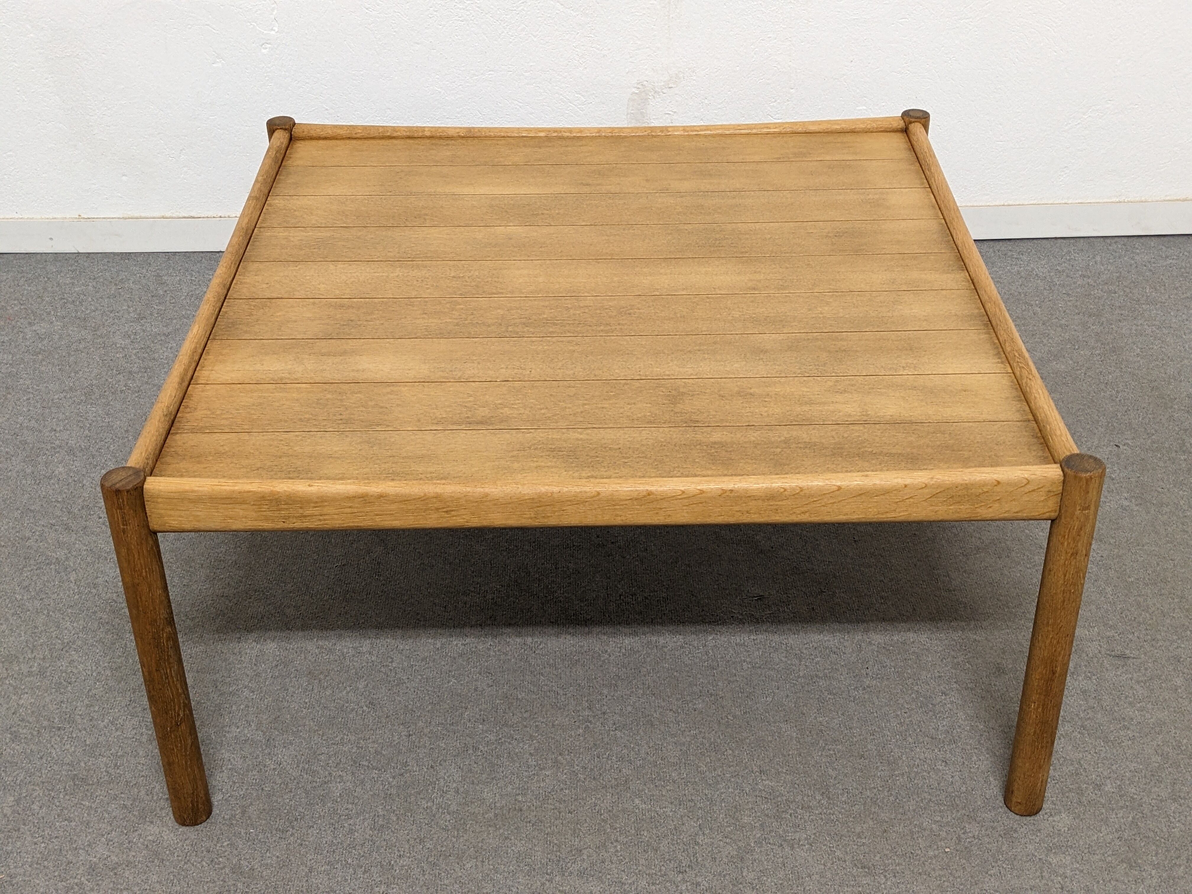 Scandinavian XL coffee table in blond oak from the 60s/70s