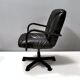 Postmodern Black Leather Office Chair by Vico Magistretti for ICF Design, 1978