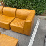 Camel leather heating sofa set