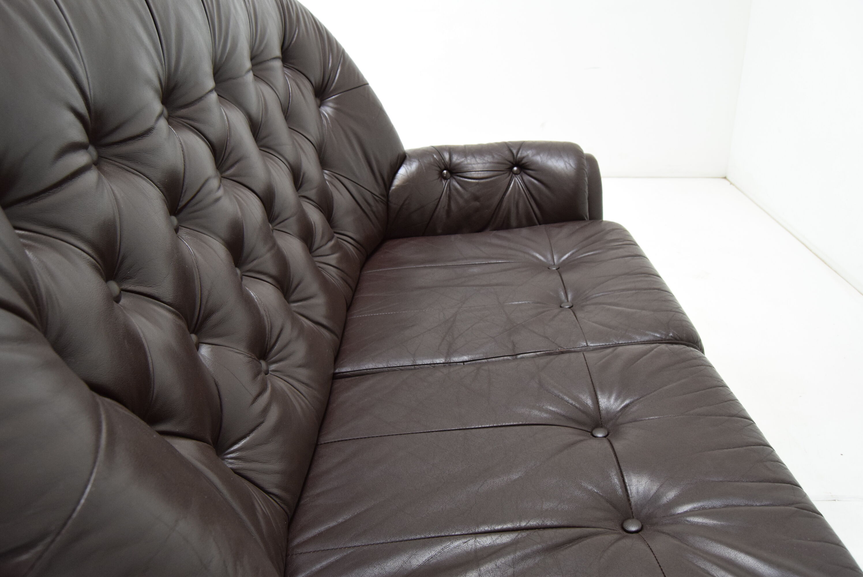 Mid-century Leatherette Two Seat Sofa,1990's.