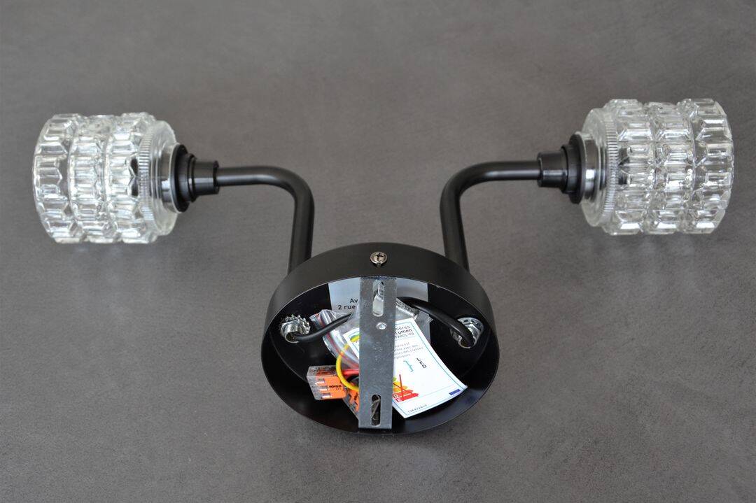 Double cut glass wall light