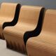 Lot de 4 fauteuils modernes en carton et Forex, années 2000