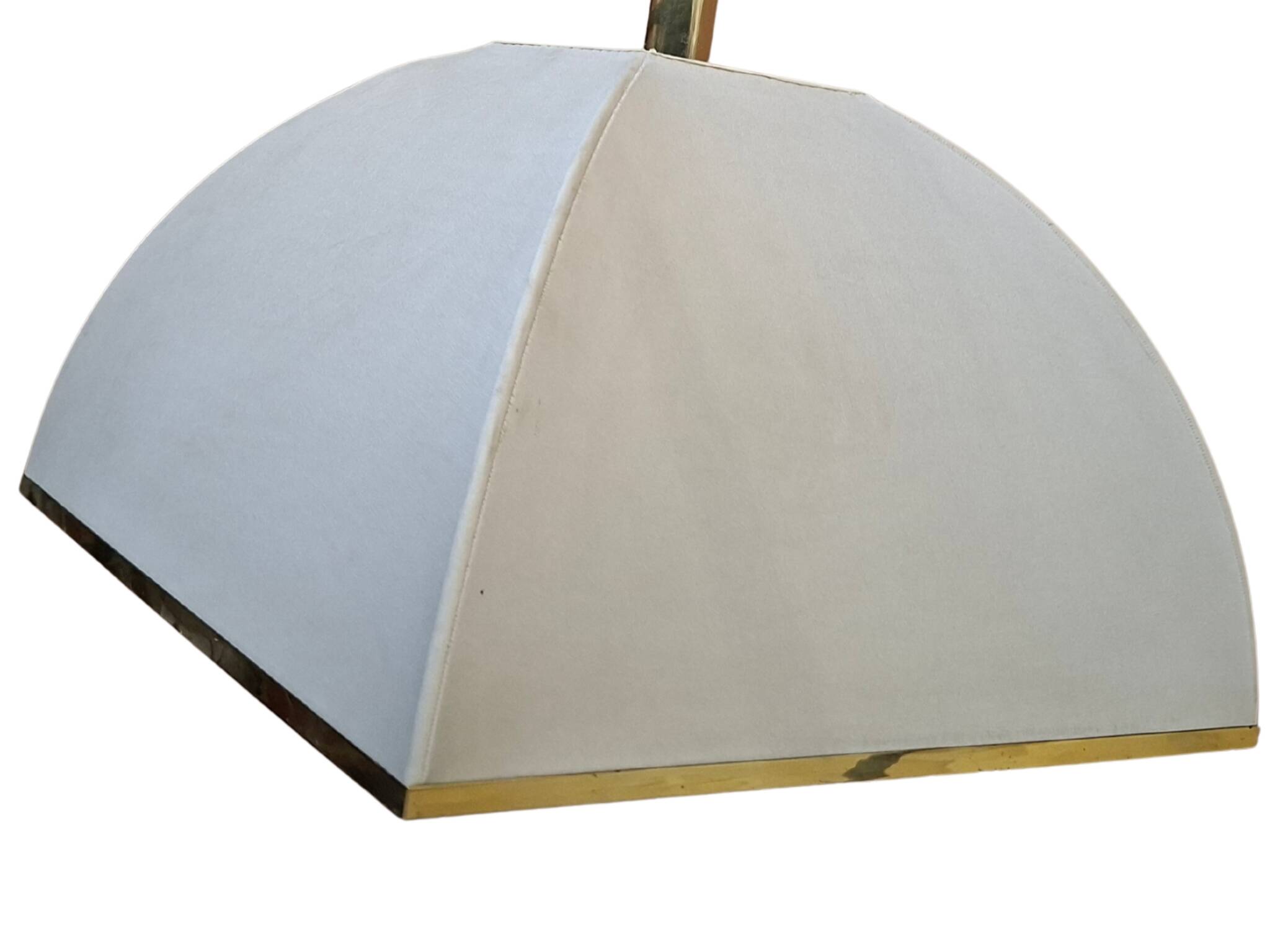 Lampadario Vintage anni '70 in Ottone e Stoffa