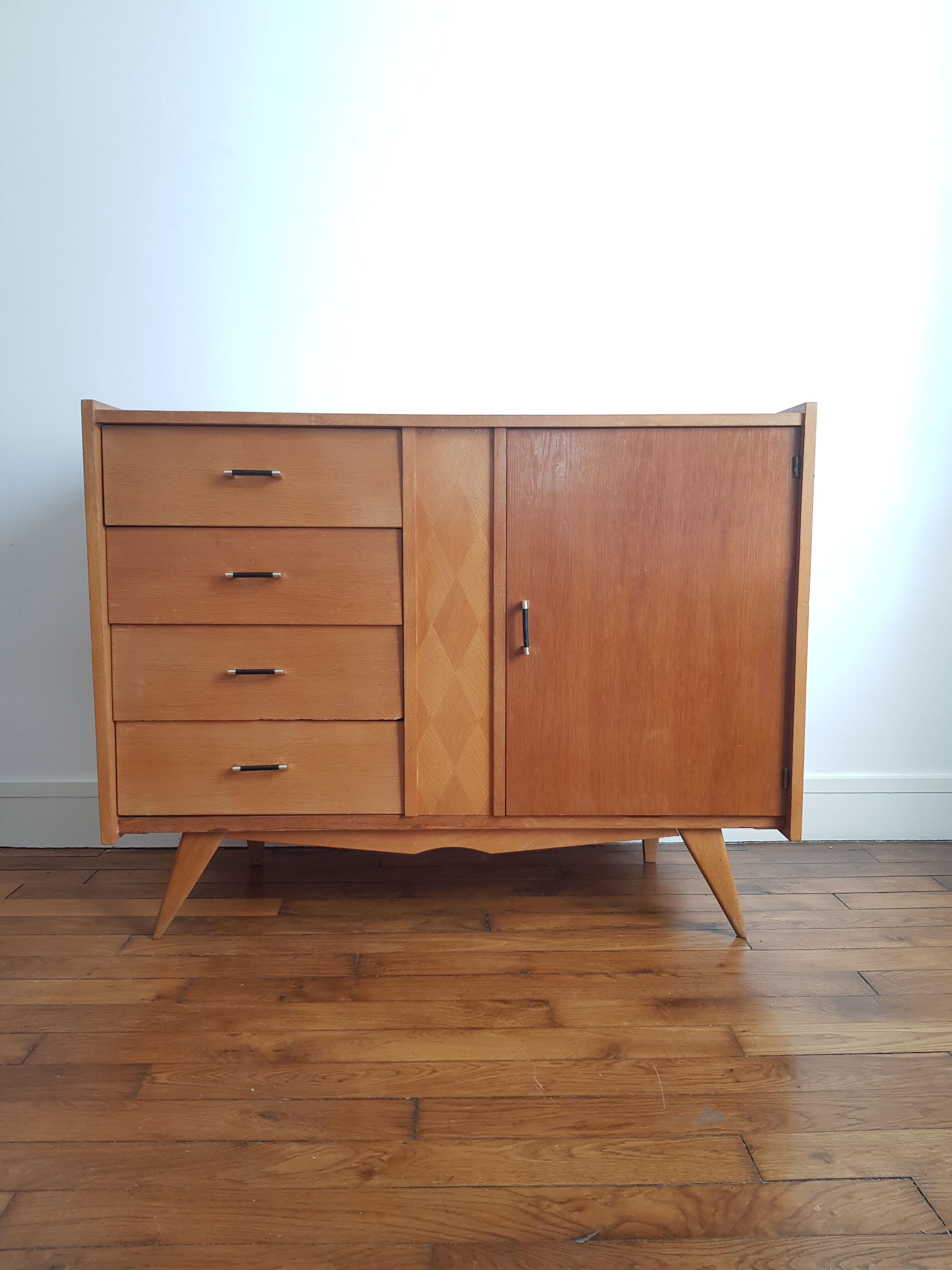 Vintage Scandinavian wooden row