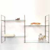 Metal and glass wall shelf