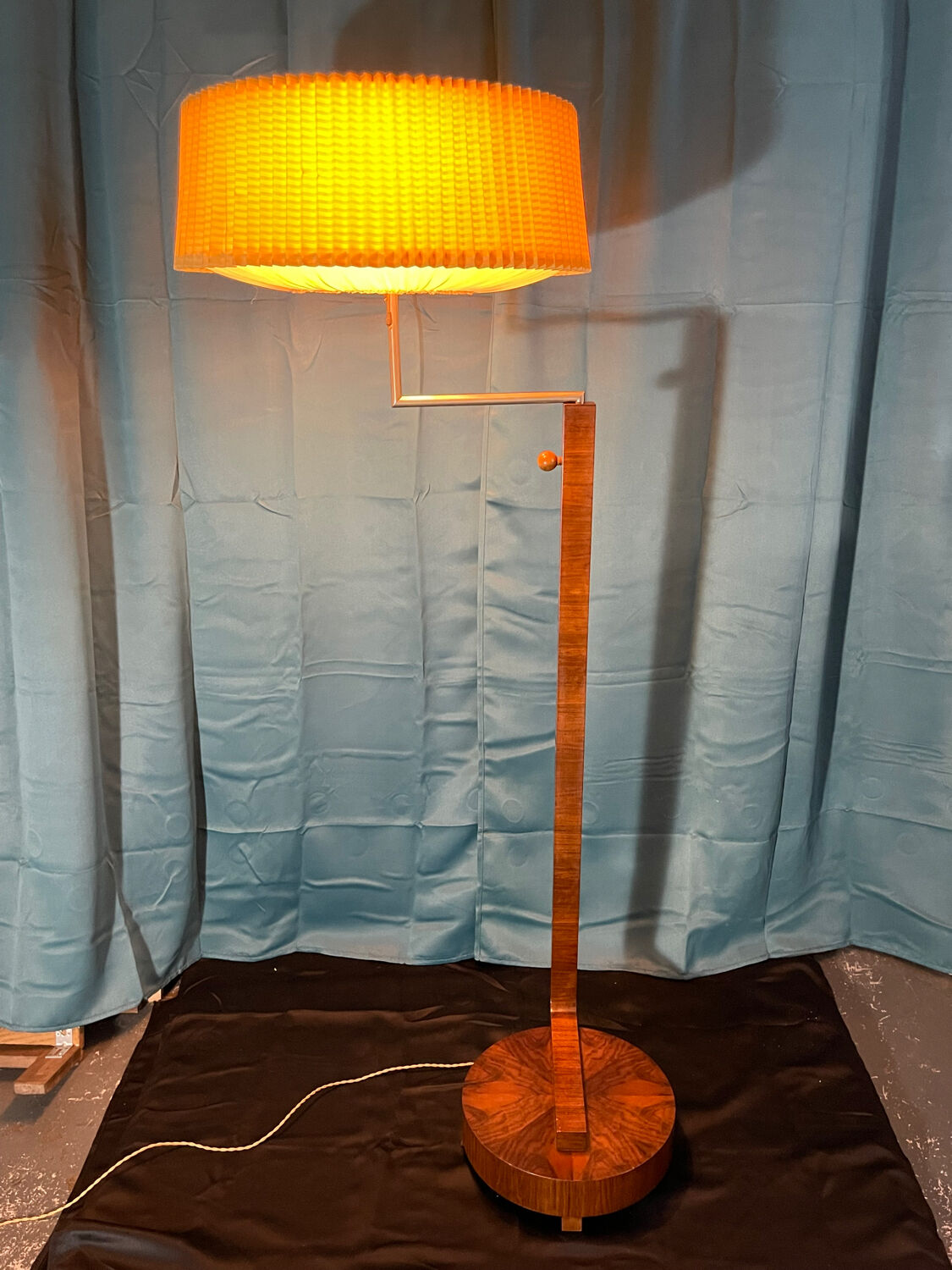 Floor lamp, art deco reader 1930 rosewood