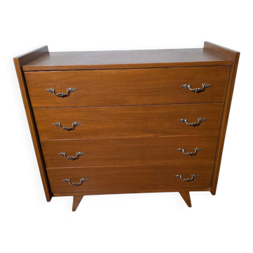 Vintage oak chest of drawers from the 1960s.