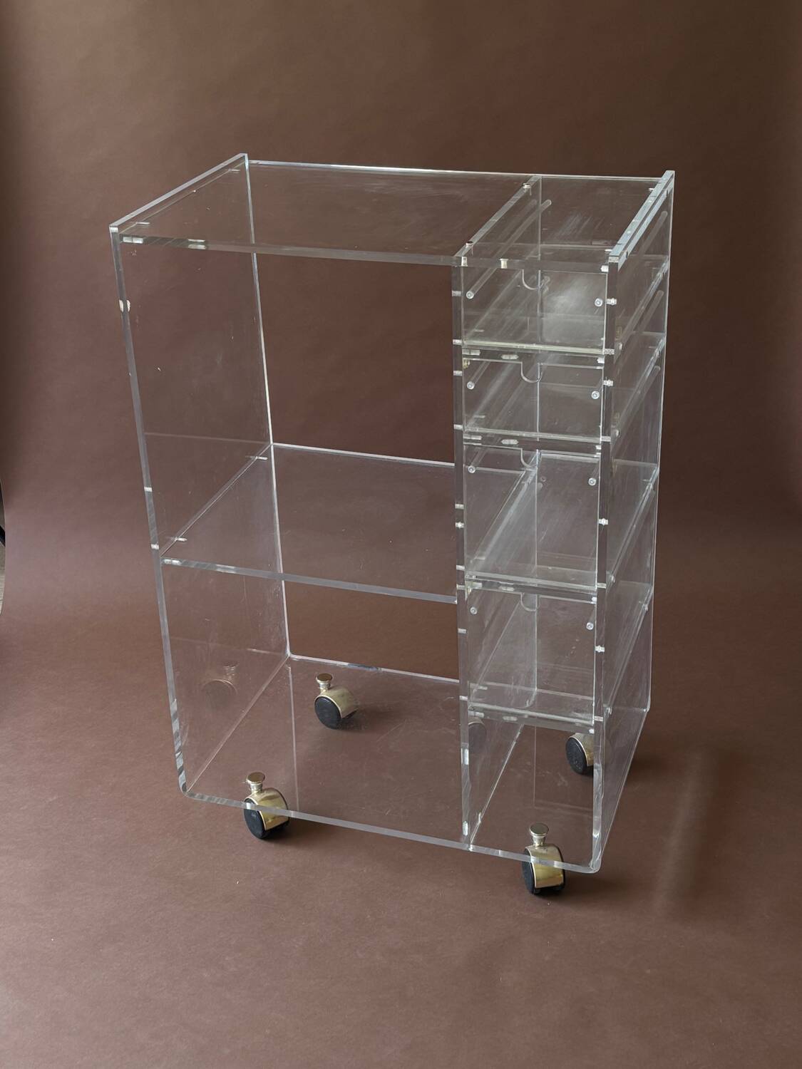 1970s acrylic furniture on wheels