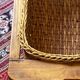 Wicker and wood basket