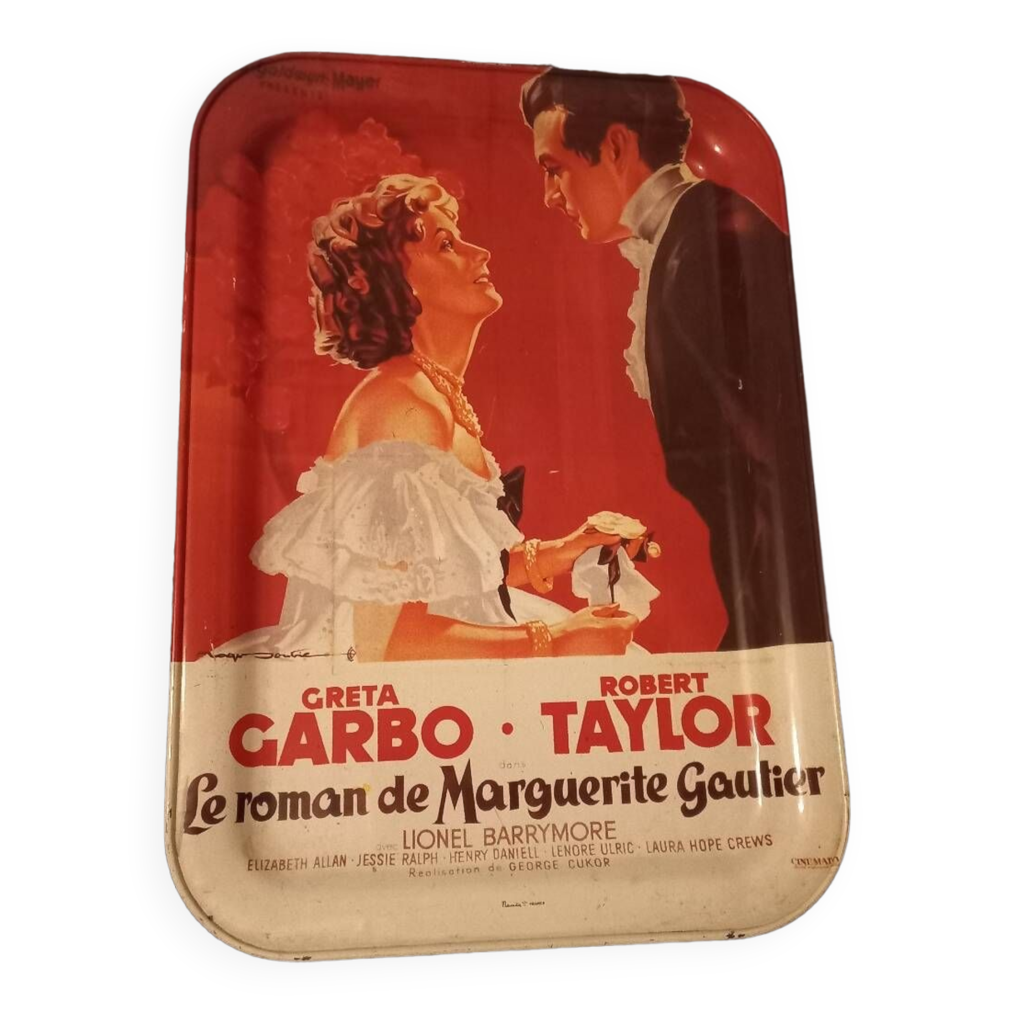 Plateau rond style vintage 34,5 cm