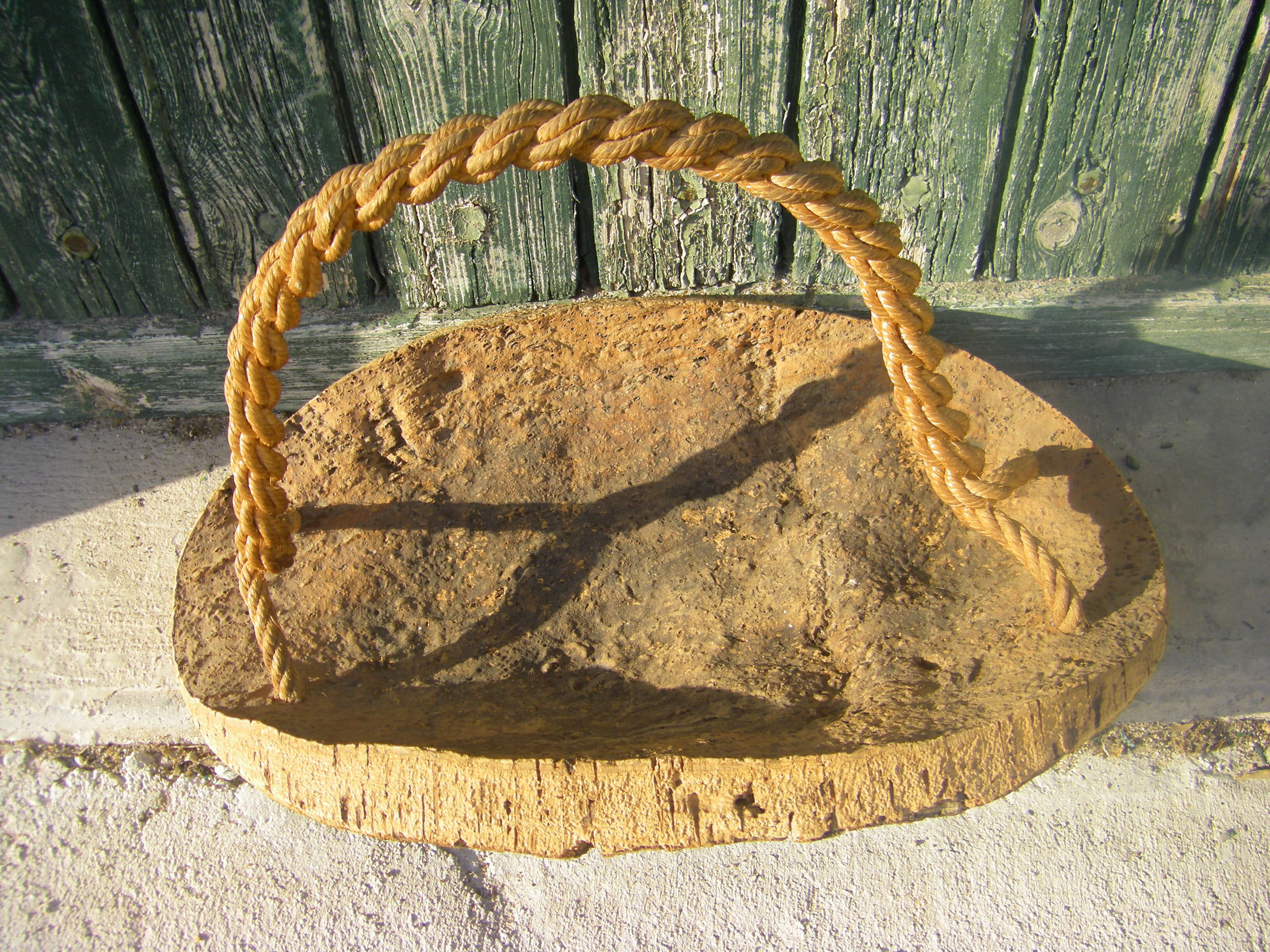 Rope and natural cork cut
