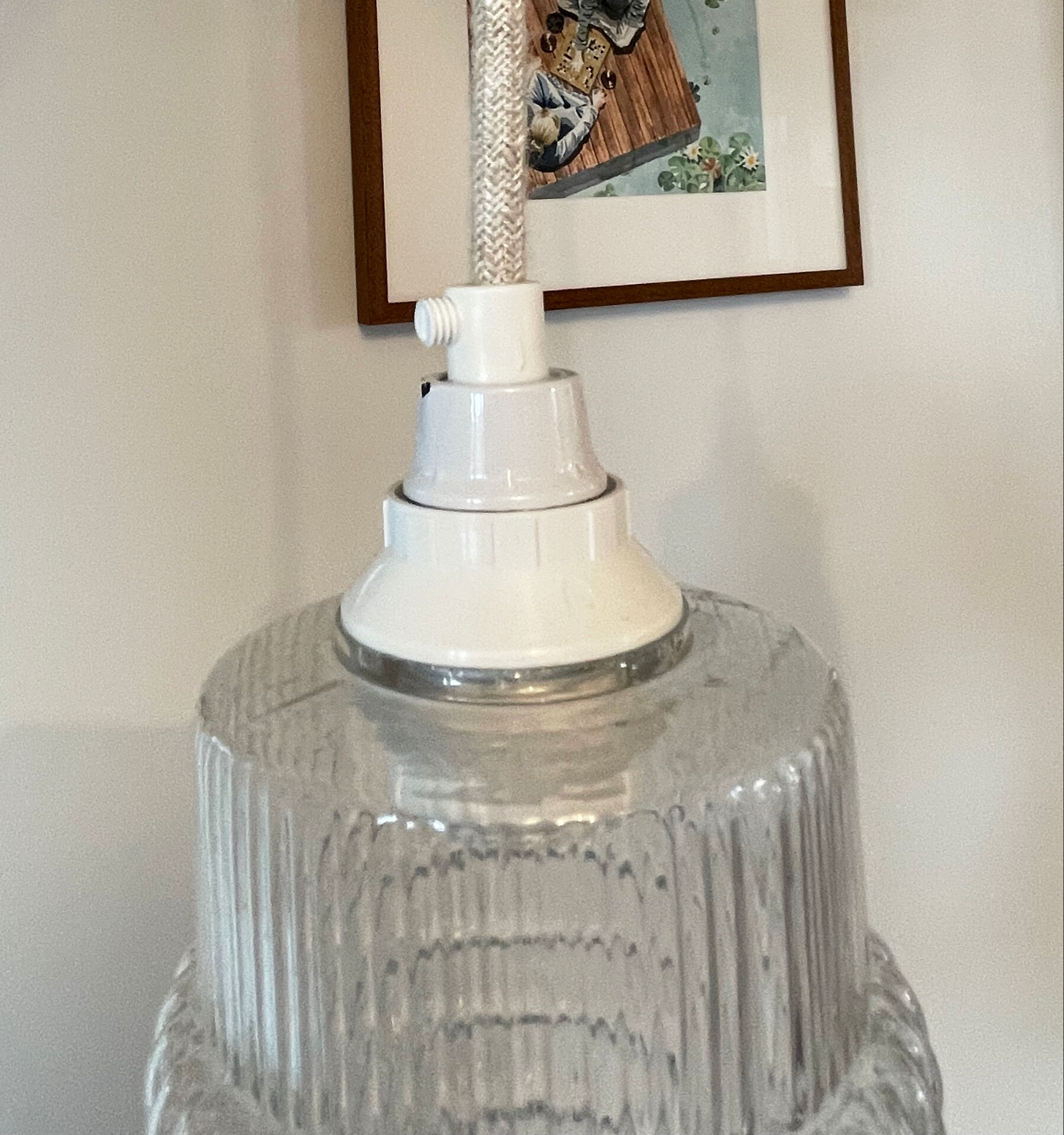 Set of 3 Refurbished Textured Glass Pendant Lights 1970s – Mid-Century