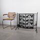 Wrought iron fireplace screen by Atelier Marolles, France, 1950s