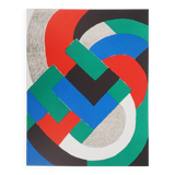 Sonia delaunay: blue, green and red composition - original lithograph