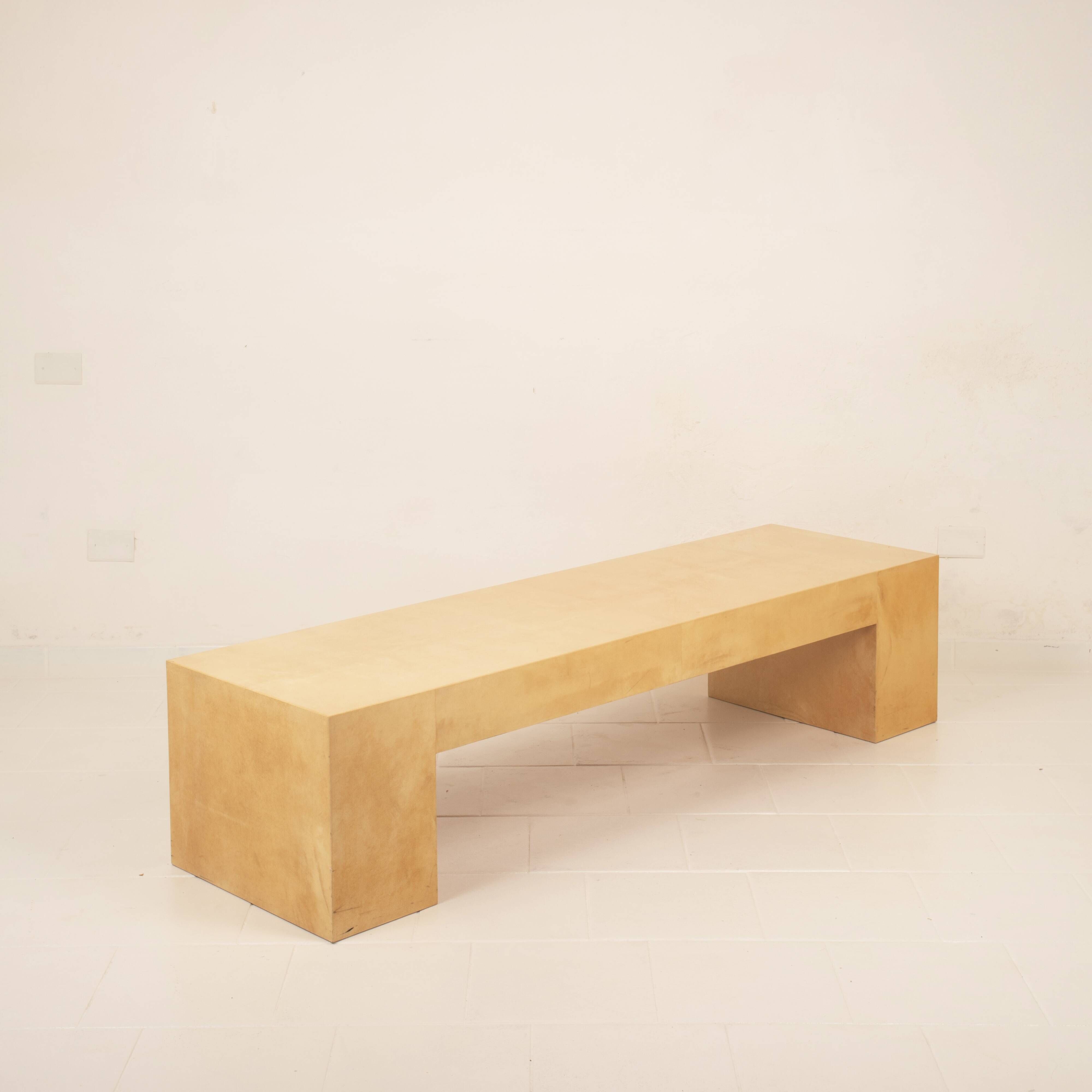 Giorgio Tura Mid-Century Parchment Custom Made Coffee Table for Tura Milano 1970