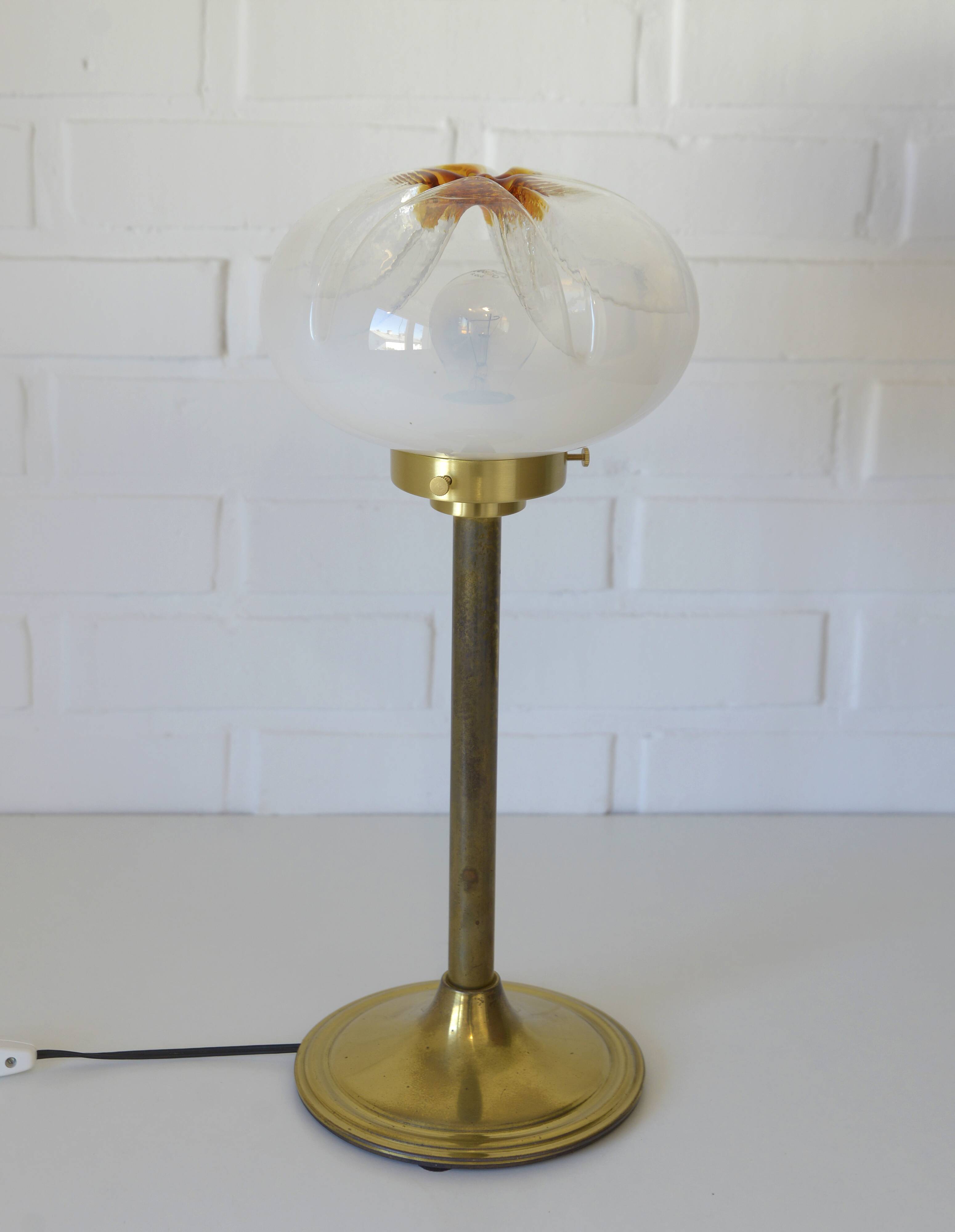 Mazzega Vintage Desk Lighting Murano Glass Mushroom Floor Lamp Italy 1970's