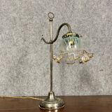 1900s desk lamp in silver-plated bronze and metal