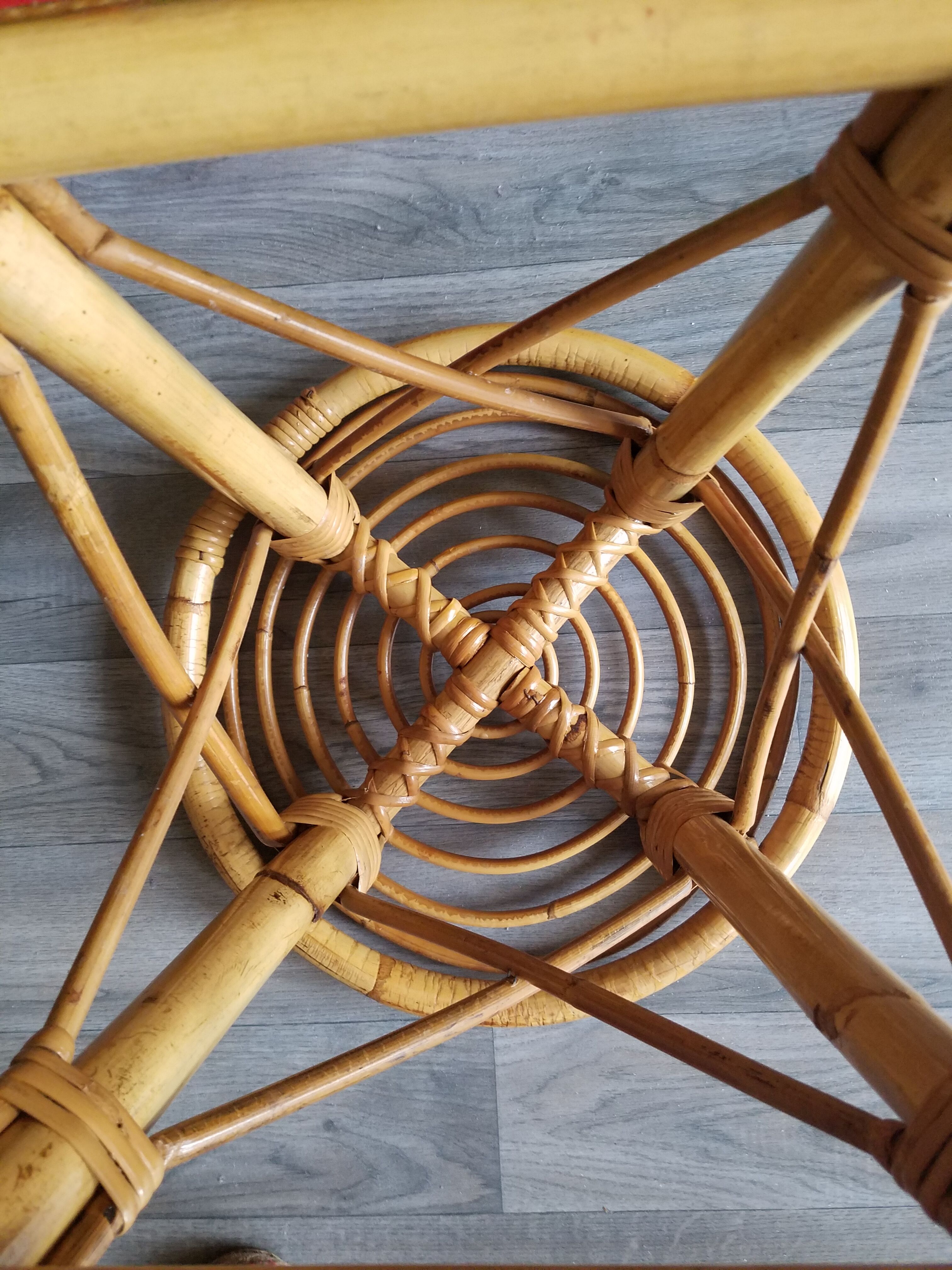 Vintage rattan stool