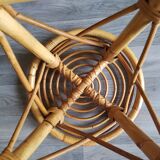Tabouret en rotin vintage