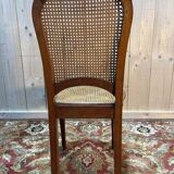Série de 6 chaises cannées de style Louis XVI