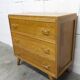 Commode 3 tiroirs pieds compas 1960 couleur miel
