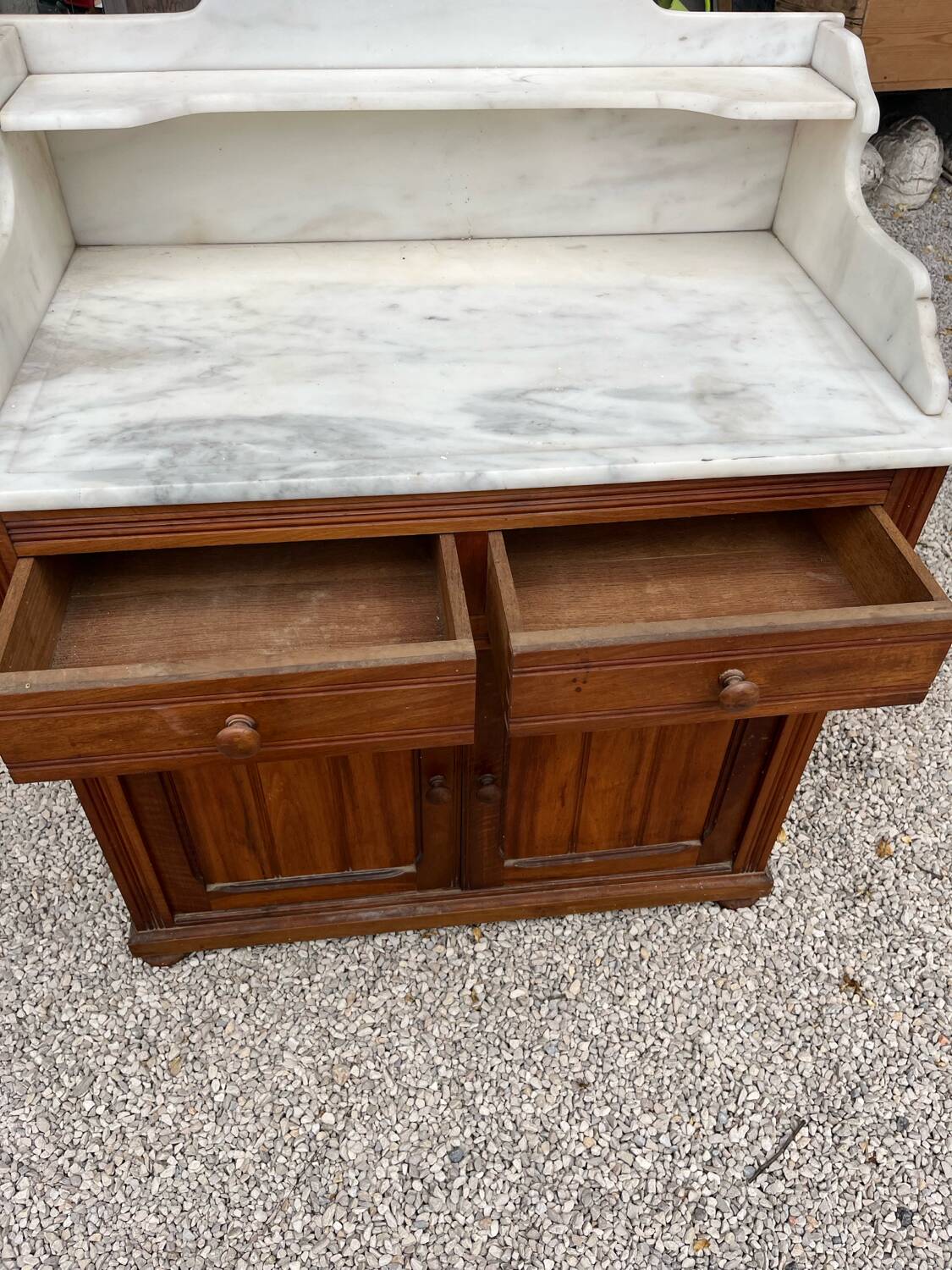 Vintage white marble bathroom cabinet 1950