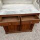 Meuble de toilettes marbre blanc vintage 1950
